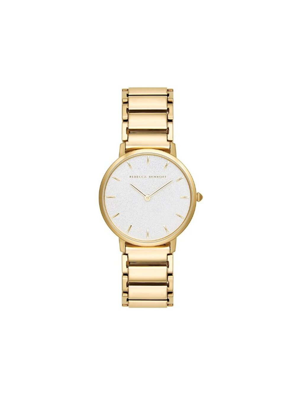 Rebecca Minkoff Thin Gold Women's Watch with White Dial
